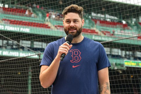 Lucas Giolito speaks to the BoSox Club at Family Day 2025© 2025 Photo by Cindy M. Loo/The Boston Red Sox